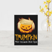 Carte Idée cadeau de l'Halloween amusant Donald Trump Co (Fleur jaune)