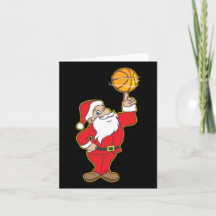 Carte Idée cadeau de Noël Xmas Santa Basket-ball Fête 
