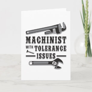 Carte Idée cadeau drôle de mécanicien de machines-outils