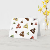 Carte Idée cadeau drôle emoji Caca mignon (Fleur jaune)
