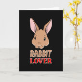 Carte Idée cadeau drôle et mignon de lapin de Pâques (Fleur jaune)