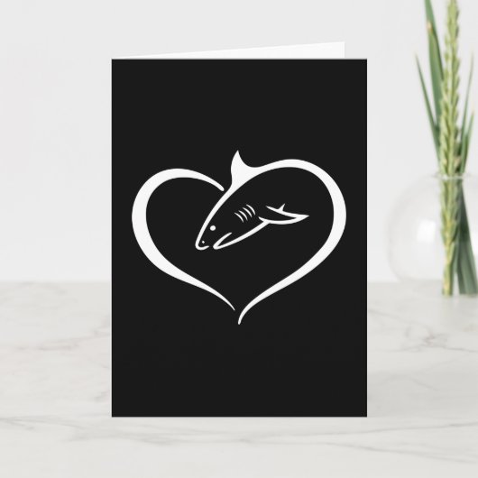 Carte Idée cadeau drôle requin aileron de requin poisson (Devant)