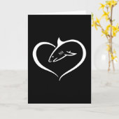 Carte Idée cadeau drôle requin aileron de requin poisson (Fleur jaune)