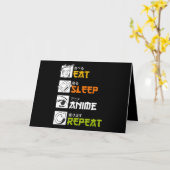 Carte Idée Cadeau Eat Sleep Anime Repeat Cosplayer (Fleur jaune)