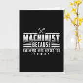 Carte Idée Cadeau Mécanicien Tourneur Fraiseur CNC Mécan (Fleur jaune)