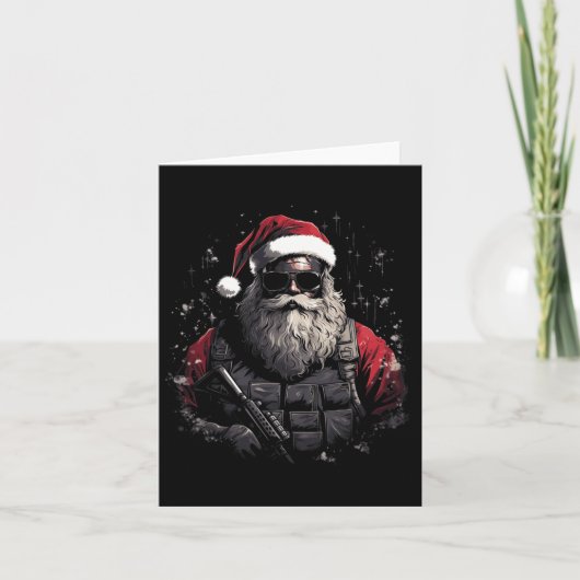 Carte Idée cadeau Noël tactique Santa Noël (Devant)