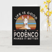 Carte Idée cadeau Podenco Chien (Fleur jaune)