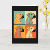 Carte Idée de cadeau pour chien Rhodesian Ridgeback (Fleur jaune)