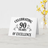 Carte Idées cadeaux 90e anniversaire élégant (Fleur jaune)