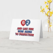 Carte Idées cadeaux de 62 ans (Fleur jaune)