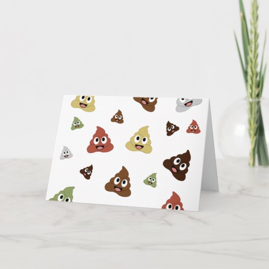 Carte Idées cadeaux drôles emoji Caca mignon (Devant)