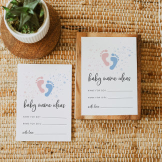Carte Idées De Nom De Bébé Pour Baby shower Révéla