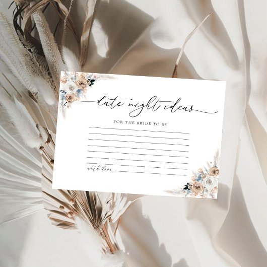 Carte Idées De Nuit Ivory And Blue Boho Floral