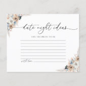 Carte Idées De Nuit Ivory And Blue Boho Floral (Dos)