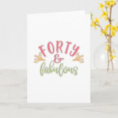 Carte Idées pour un 40e anniversaire Quarante ans et fab (Fleur jaune)