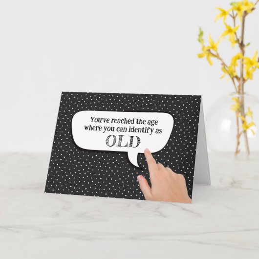 Carte Identifier comme vieux dans une bulle de dialogue (Fleur jaune)