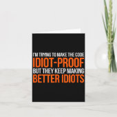Carte Idiot-proof Code _ Funny Coding Programming Comput (Devant)