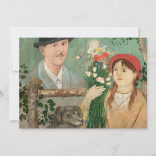 Carte Idyll à côté d'une clôture Tadeusz Makowski