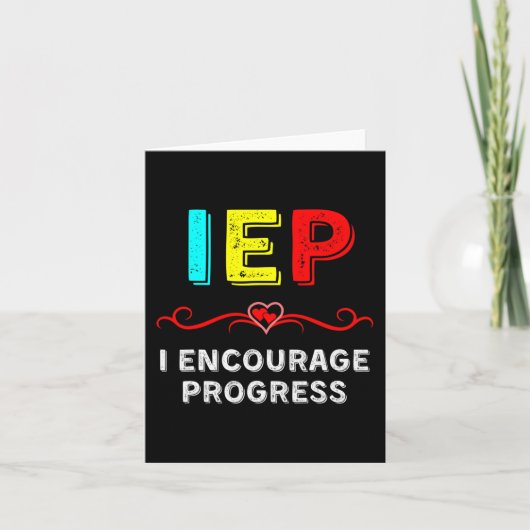 Carte IEP I Encourager Progress Special Education School (Devant)