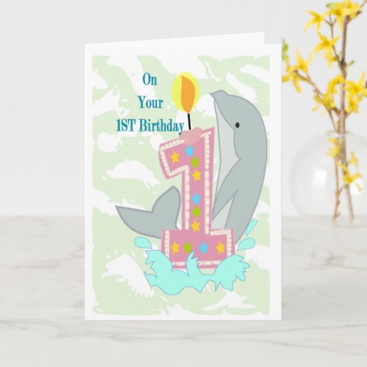 Carte Ier anniversaire (Fleur jaune)