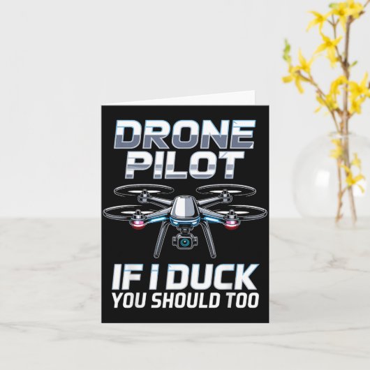 Carte If I Duck Drone Lot Drone Operator Rc Quaopter Fly (Fleur jaune)