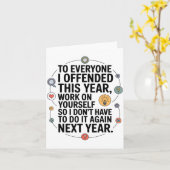 Carte If I Offended You Work On Yourself Funny New Year  (Fleur jaune)