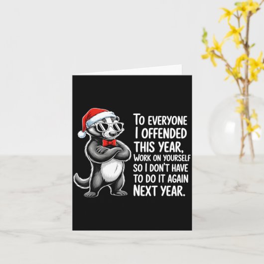 Carte If I Offended You Work On Yourself Funny New Year  (Fleur jaune)