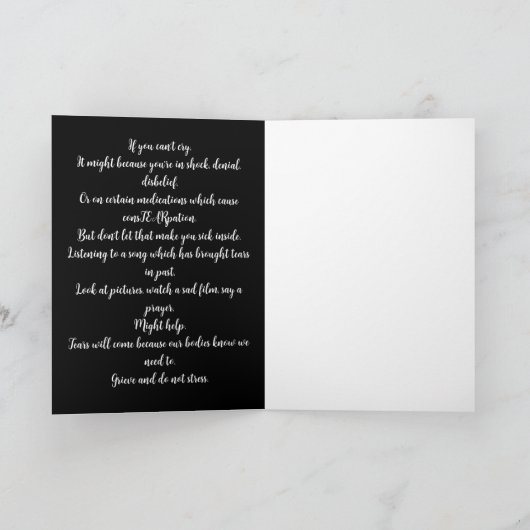 Carte If You Can't Cry (Intérieur)