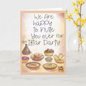 Carte Iftar Invite - Nice Meal (Fleur jaune)