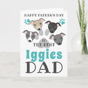 Carte Iggies Chien Papa Italien Greyhound Mignonne Fête 