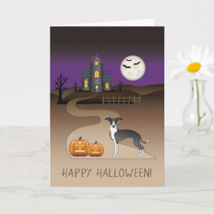 Carte Iggy noir et blanc et maison hantée d'Halloween