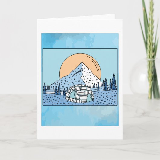 Carte Igloo paysage de neige et de glace (Devant)