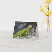 Carte Iguana dit que tu me manques salut (Fleur jaune)