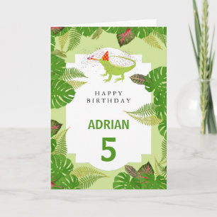 Carte Iguana Lizard Fête Animaux Anniversaire