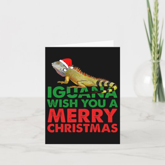 Carte Iguana Vous Souhaite Un Joyeux Noël Drôle Iguana (Devant)