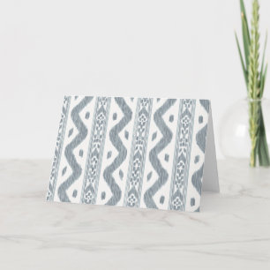 Carte Ikat Bleu Clair sur Crème, Intérieur Vierge