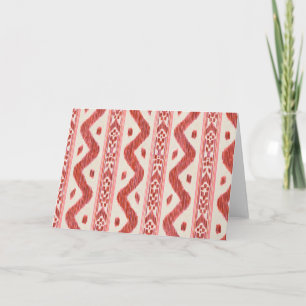 Carte Ikat Rouge Brique sur Crème, Intérieur Vierge
