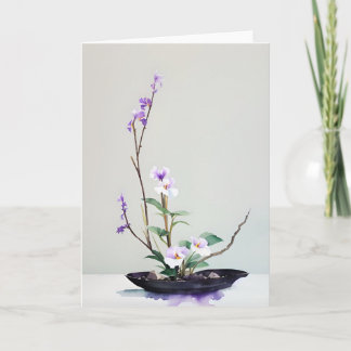 Carte Ikebana en violet