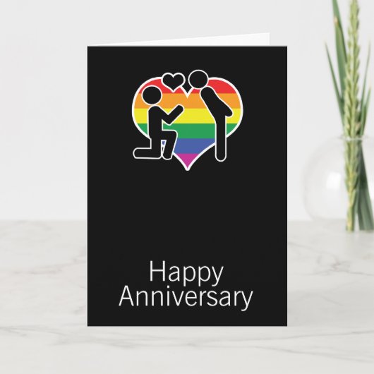 Carte Il a dit oui Joyeux Anniversaire Thème Gay (Devant)