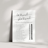 Carte Il A Dit Qu'Elle A Dit Fête des mariées Game