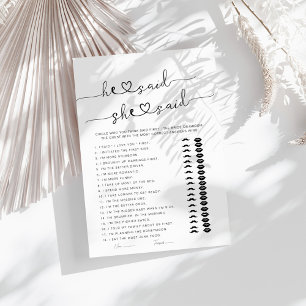 Carte Il A Dit Qu'Elle A Dit Fête des mariées Game