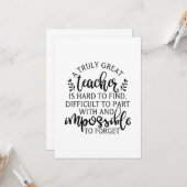 Carte Il est difficile de trouver un professeur vraiment (Devant/Arrière en situation)