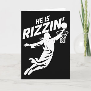 Carte Il est drôle Rizzin Jésus Bysketbyll Meme Rétro Pâ