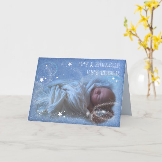 Carte Il est là ! (Fleur jaune)