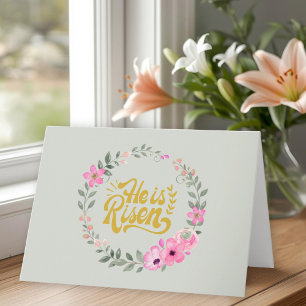 Carte Il Est Ressuscité Botanical Douce Personnalisé Chr