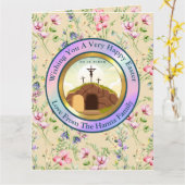 Carte Il est ressuscité et fête de la résurrection diman (Fleur jaune)