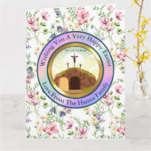 Carte Il est ressuscité et fête de la résurrection diman (Fleur jaune)