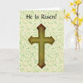 Carte Il est ressuscité Faith Cross Paster Card (Fleur jaune)