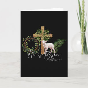 Carte Il Est Ressuscité Mouton Agneau Croix Jésus Chréti