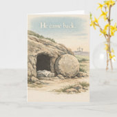 Carte Il est revenu - Pâques drôle (Fleur jaune)
